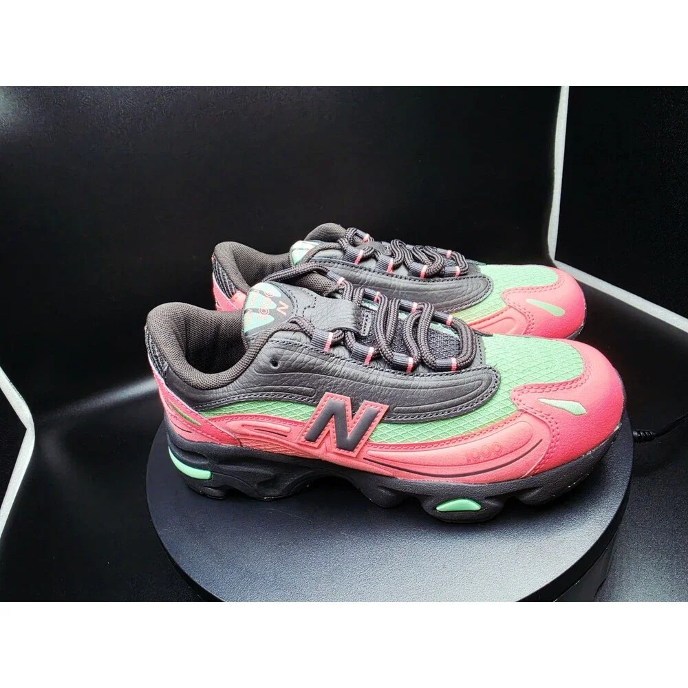 New Balance 1000 Unisex Kids  Low Top Lace-Up Pink/Black/Green US 4Y/5.5 Women